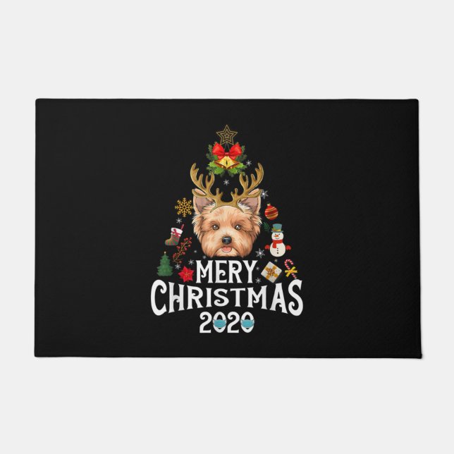 Tapete Engraçado Natal 2020 Tree Yorkshire Mask Costume (Frente)
