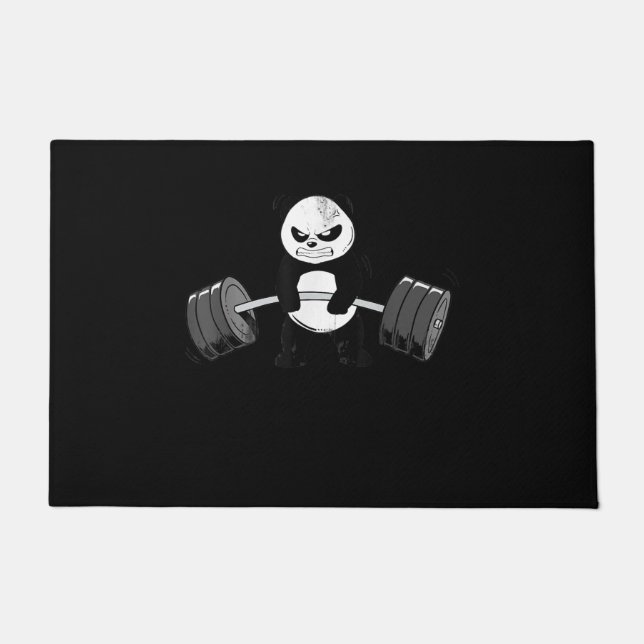 Tapete Engraçado Panda Workout Kitten Gym Deadlifpower (Frente)