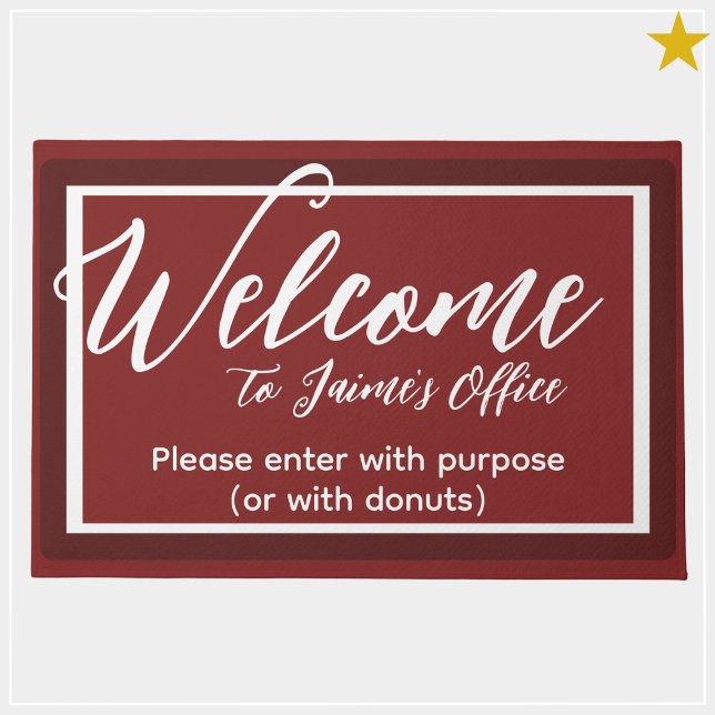Tapete Engraçado Red Custom Name Office Workplace Door Ma (Criador carregado)