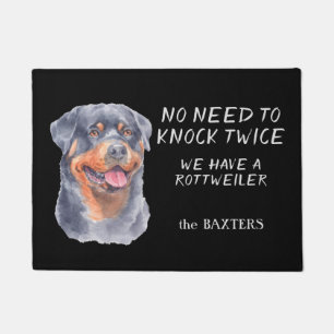 Tapete Engraçado Rottweiler não precisa bater duas port