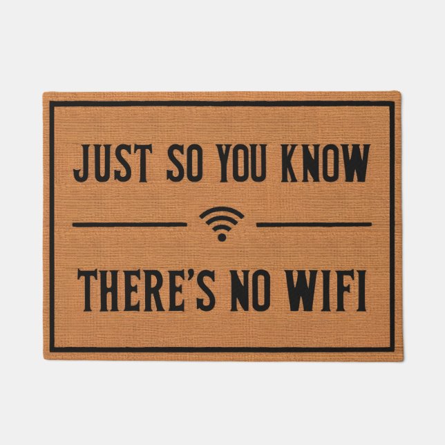 Tapete Engraçado Sem Padrão De Burlap Brown Rustic Wifi R (Frente)