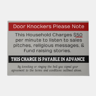 Tapete Engraçado Sem Porta de Solicitação Mat Sarcást