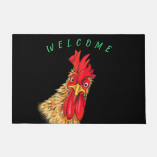 Tapete Engraçado Surpreendido Curioso Rooster - Bem-vind