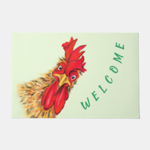 Tapete Engraçado Surpreendido Curioso Rooster - Bem-vind