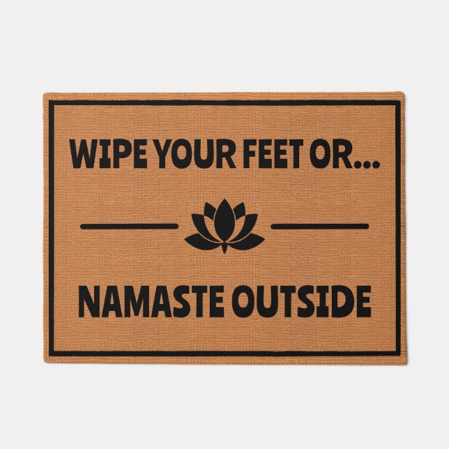 Tapete Engraçado Yoga Namaste Zen Humor Rustic Minimalist (Frente)