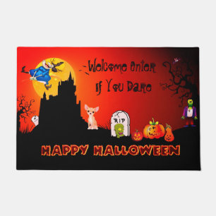 Tapete Entre se você ousar Feliz Halloween ( Chihuahua)