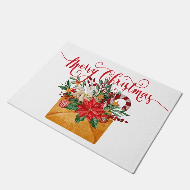 Tapete Envelope floral de Natal alegre (Inclinado)