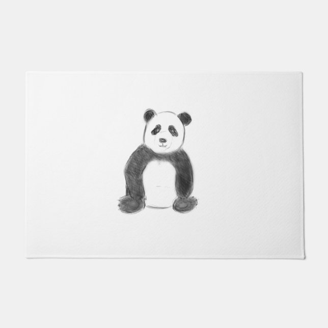 Tapete Esboço preto e branco do panda (Frente)