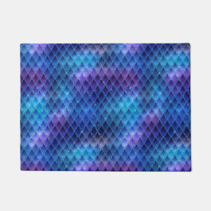Tapete Escamas de Dragão Azul Ombre Brilhante e Glitter