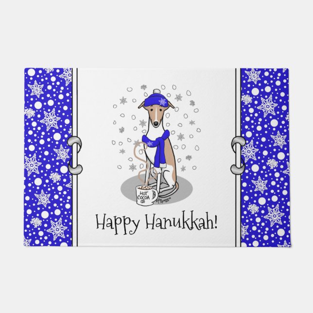 Tapete Escarpa de Neve Azul-Inverno - Cujo rosto e branco (Frente)