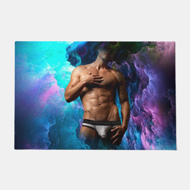 Tapete EscorregadioJoe muscular roupa interior vibrante (Frente)