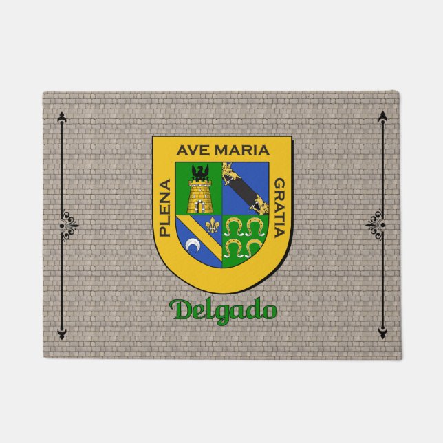 Tapete Escudo Histórico Delgado em Cobblestone (Frente)