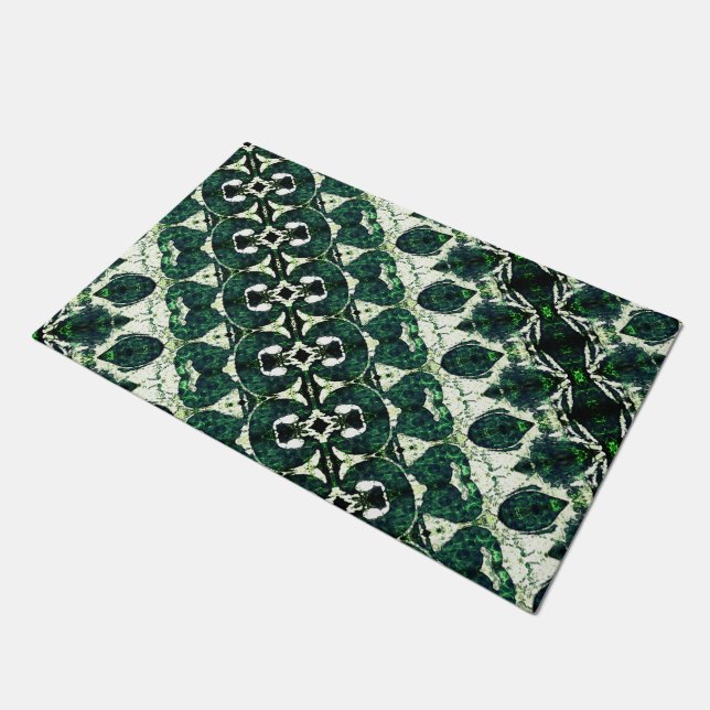 Tapete Esmeralda esmeralda repetida sob textura branca t (Inclinado)