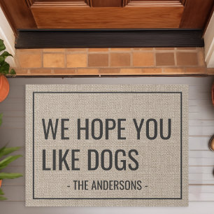 Tapete Esperamos que você goste de cachorros Nome engraça