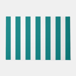 Tapete Espessas Verticais Teais E Brancos Laminados