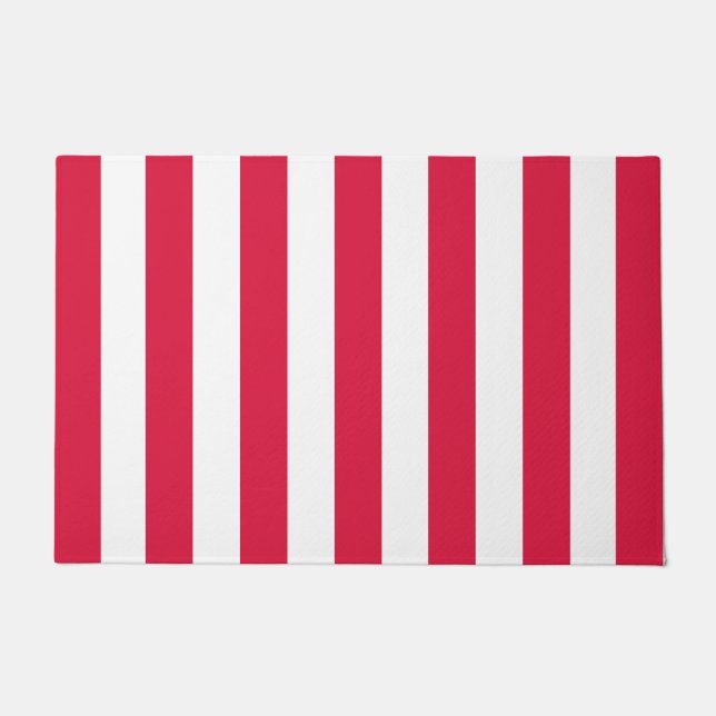 Tapete Espessas Verticais Vermelhas E Brancas (Frente)