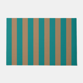 Tapete Espessura Vertical Stripes Teal E Castanho Stripes