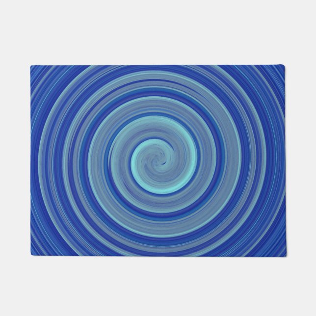 Tapete Espiral azul e turquesa (Frente)