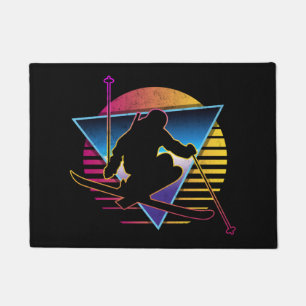 Tapete Esqui da neve retroativa dos anos 80