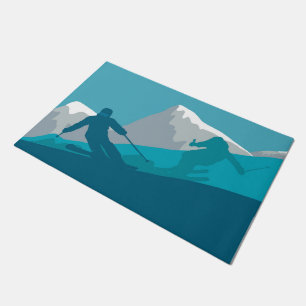 Tapete Esqui Descida dos esquiadores alpinos