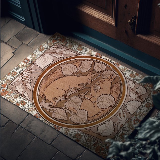 Tapete Esquilos Art Deco Burnt Sienna Walter Crane (Criador carregado)