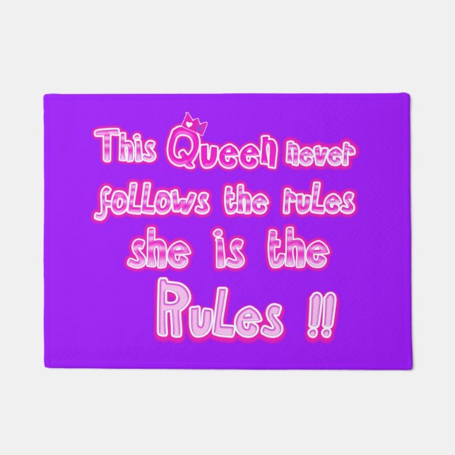 Tapete Esta rainha nunca segue as regras roxas (Frente)