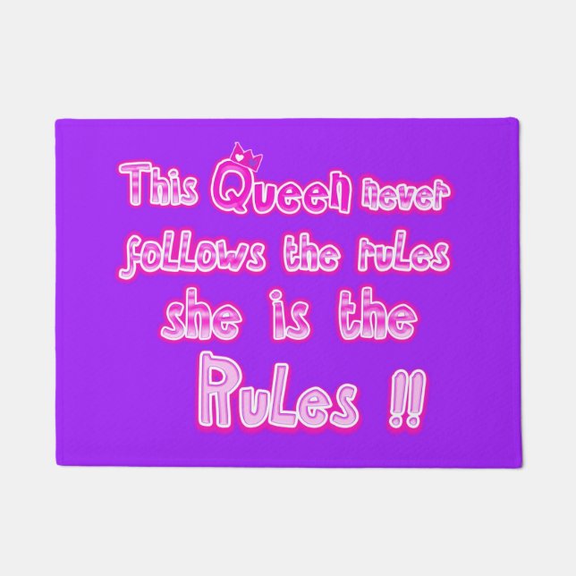 Tapete Esta rainha nunca segue as regras roxas (Frente)
