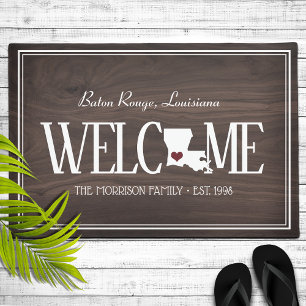 Tapete Estado de Louisiana Personalizada Woodgrain