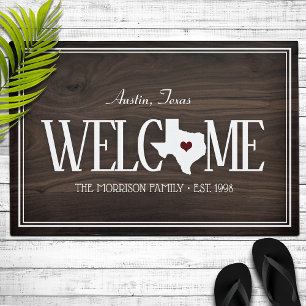 Tapete Estado do Texas Personalizado Woodgrain