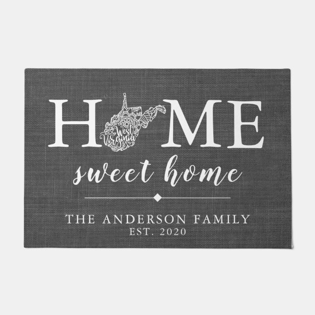 Tapete Estado Personalizado da VIRGÍNIA OCIDENTAL (Frente)