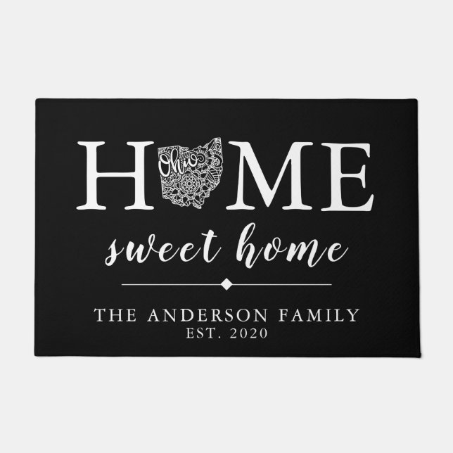 Tapete Estado Personalizado OHIO de Cor Editável (Frente)