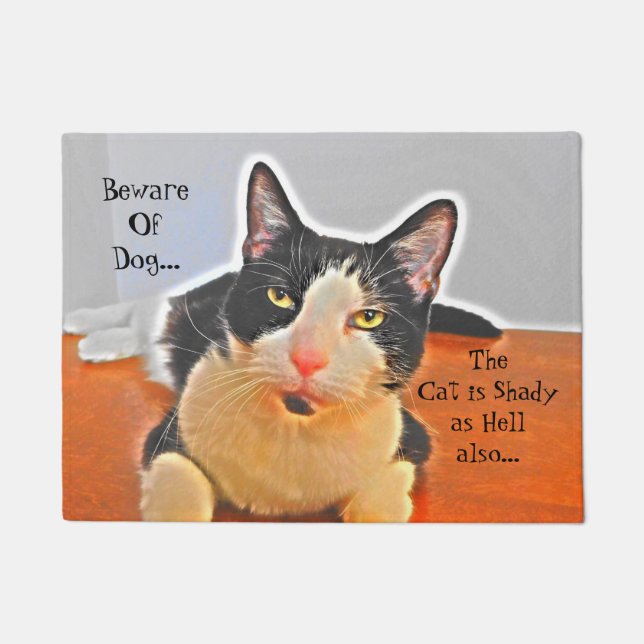 Tapete Esteira bem-vinda do gato obscuro (Frente)