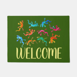 Tapete Esteira bem-vinda do lagarto bonito dos gecos