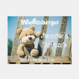 Tapete Esteira bem-vinda personalizada do urso rústico d