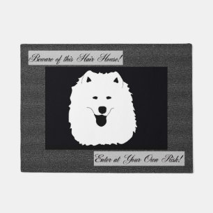 Tapete Esteira de porta 18" do Samoyed X24"; Beware desta