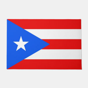 Tapete Esteira de porta com a bandeira de Puerto Rico,