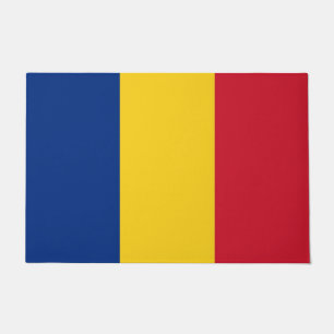 Tapete Esteira de porta com a bandeira de Romania