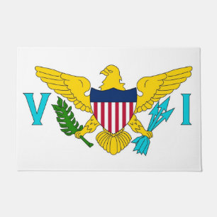 Tapete Esteira de porta com a bandeira de Virgin Islands,