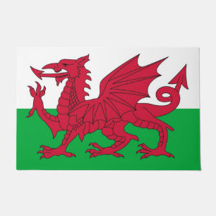 Tapete Esteira de porta com a bandeira de Wales, Reino