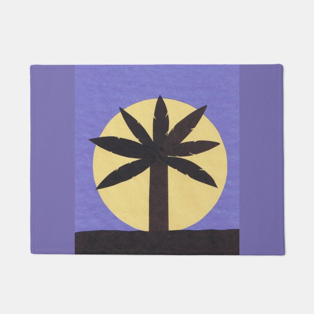 Tapete Esteira de porta com palma e Lua cheia (Frente)