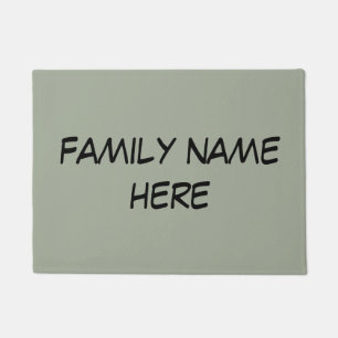 Tapete esteira de porta customizável do nome de família