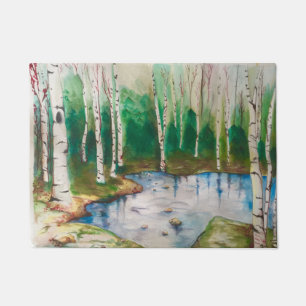 Tapete Esteira de porta da floresta da árvore de vidoeir
