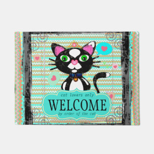 Tapete Esteira de porta de Acolhimento da princesa Gato