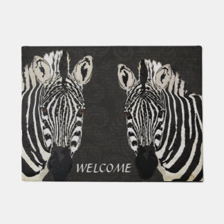 Tapete Esteira de porta ESTRELADO das ZEBRAS