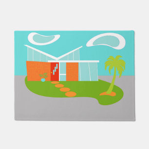 Tapete Esteira de porta moderna da casa dos desenhos