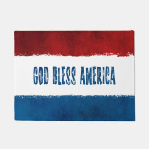 Tapete Esteira de porta patriótica de América dos deus
