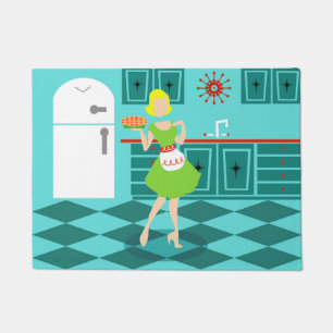 Tapete Esteira de porta retro da cozinha