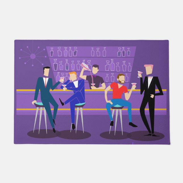 Tapete Esteira de porta retro do bar alegre (Frente)