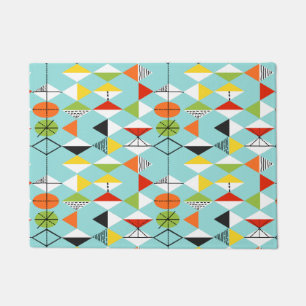 Tapete Esteira de porta retro do teste padrão do