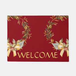 Tapete Esteira de porta rústica da grinalda do feriado,